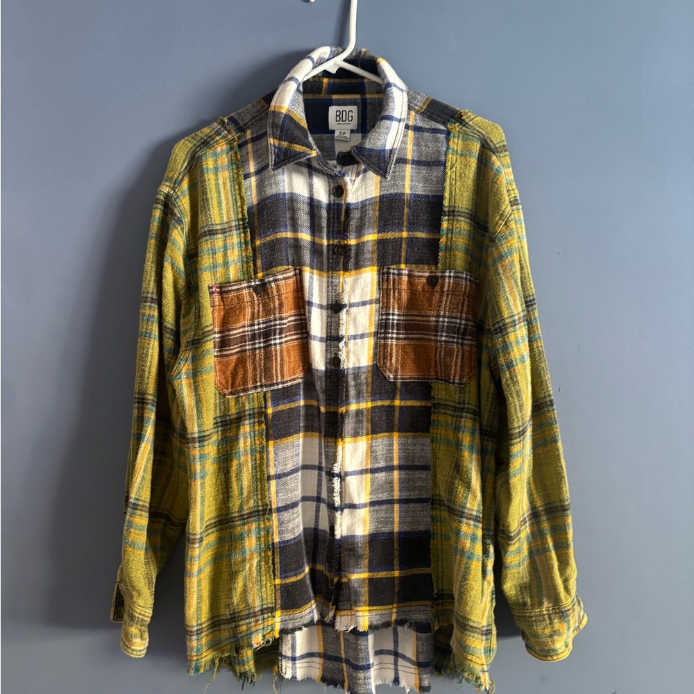 BDG Blue and Yellow Plaid Shirt
